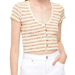 Space Dye Button Up Crop Top